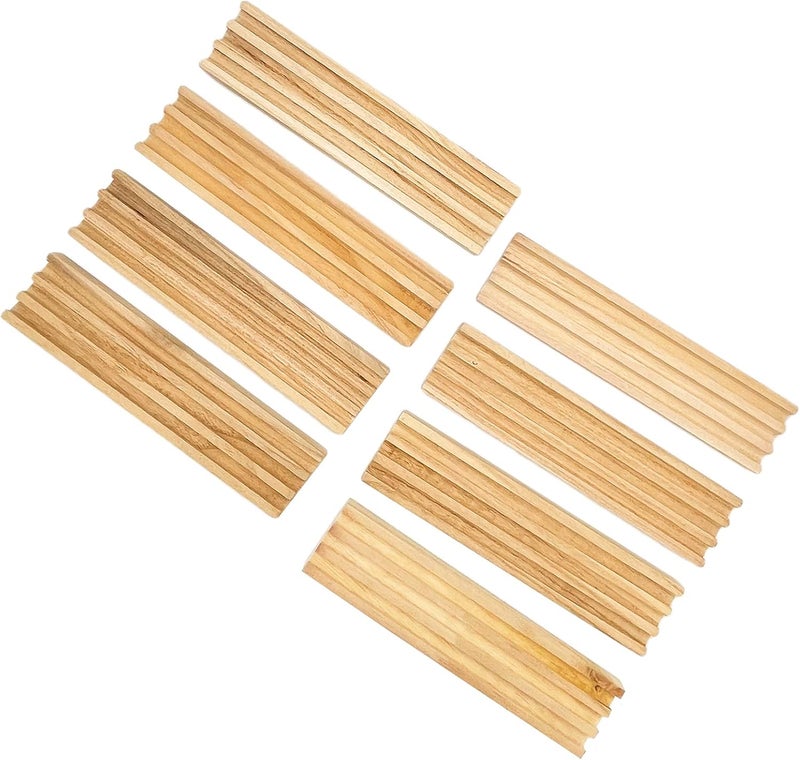 SUTIMSHE Wooden Domino Racks/Trays Set of 8 Natural Domino Trays Holders Organizer for Mexican Train Chickenfoot and Other Domino Games - Dominoes NOT Included - Image 5